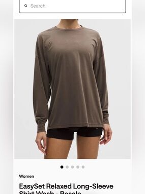 Lululemon easyset, relaxed, long sleeve sz 2 - Elmwood color